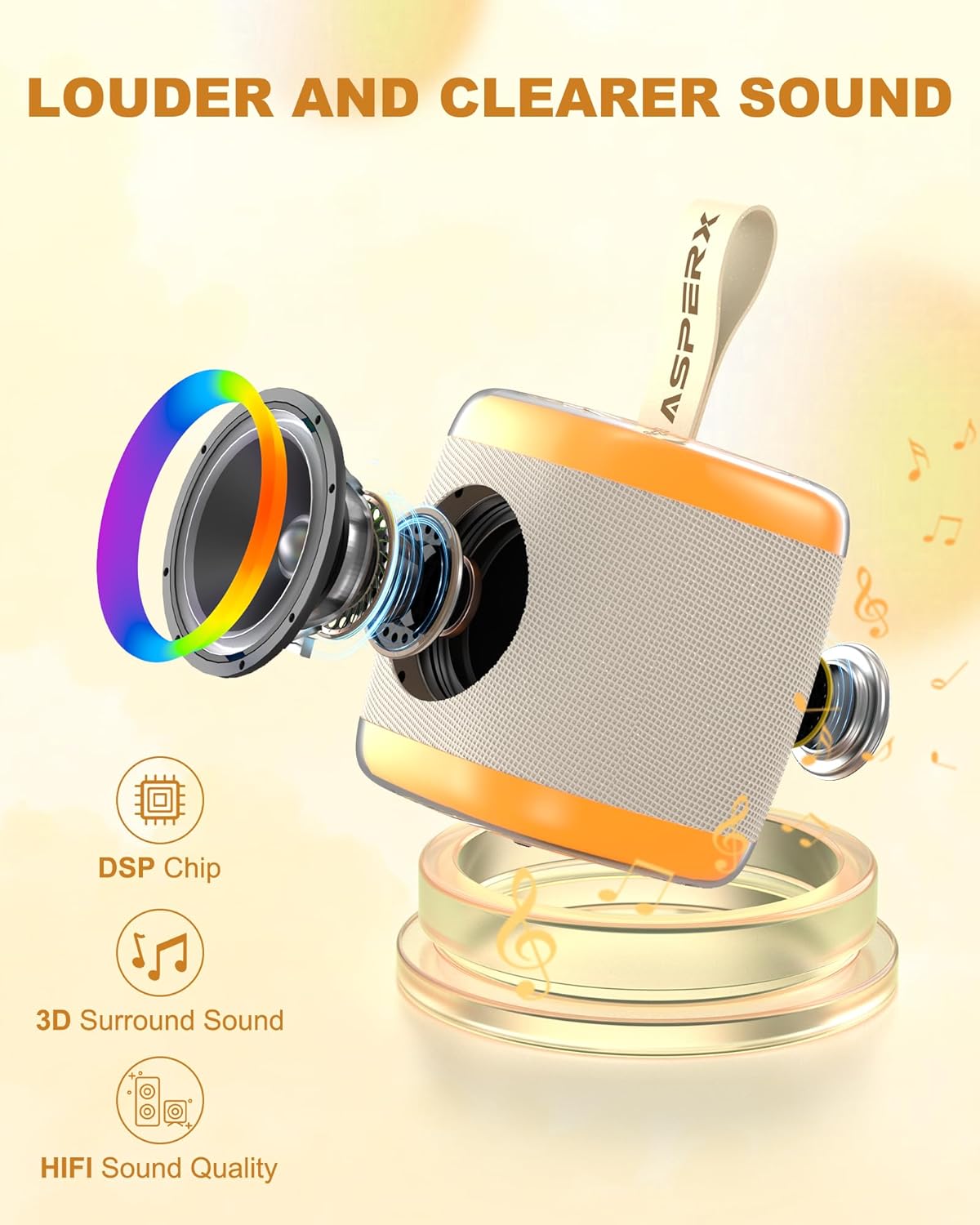 Mini Karaoke Speaker with 2 Wireless Microphones,Voice Effects,Led Lights, Portable Singing Machine for Ages 3,4,5,6,7,8,9,10,11,12+ Years Old Girl Birthday Gift, Kids Karaoke Machine (Black)