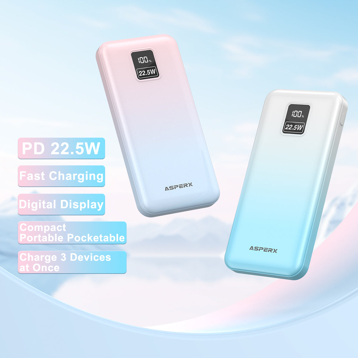 AX 10.000 mAh Powerbank -22,5 W, LED-Anzeige