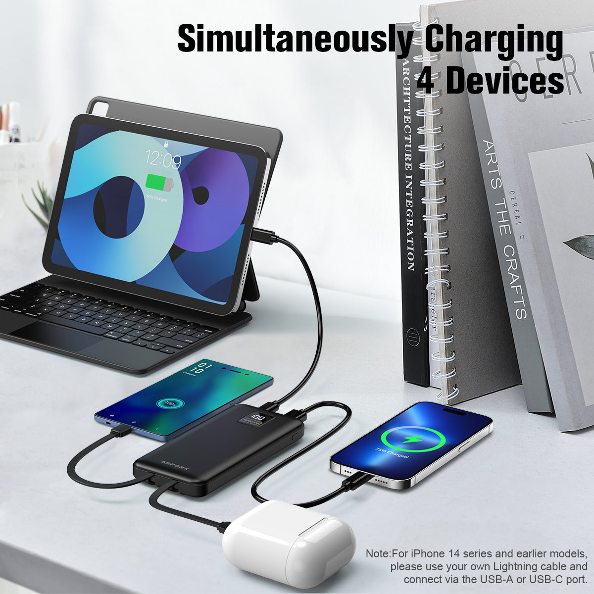 ASPERX 2-Pack Power Bank Portable Charger Fast Charging 10000mAh