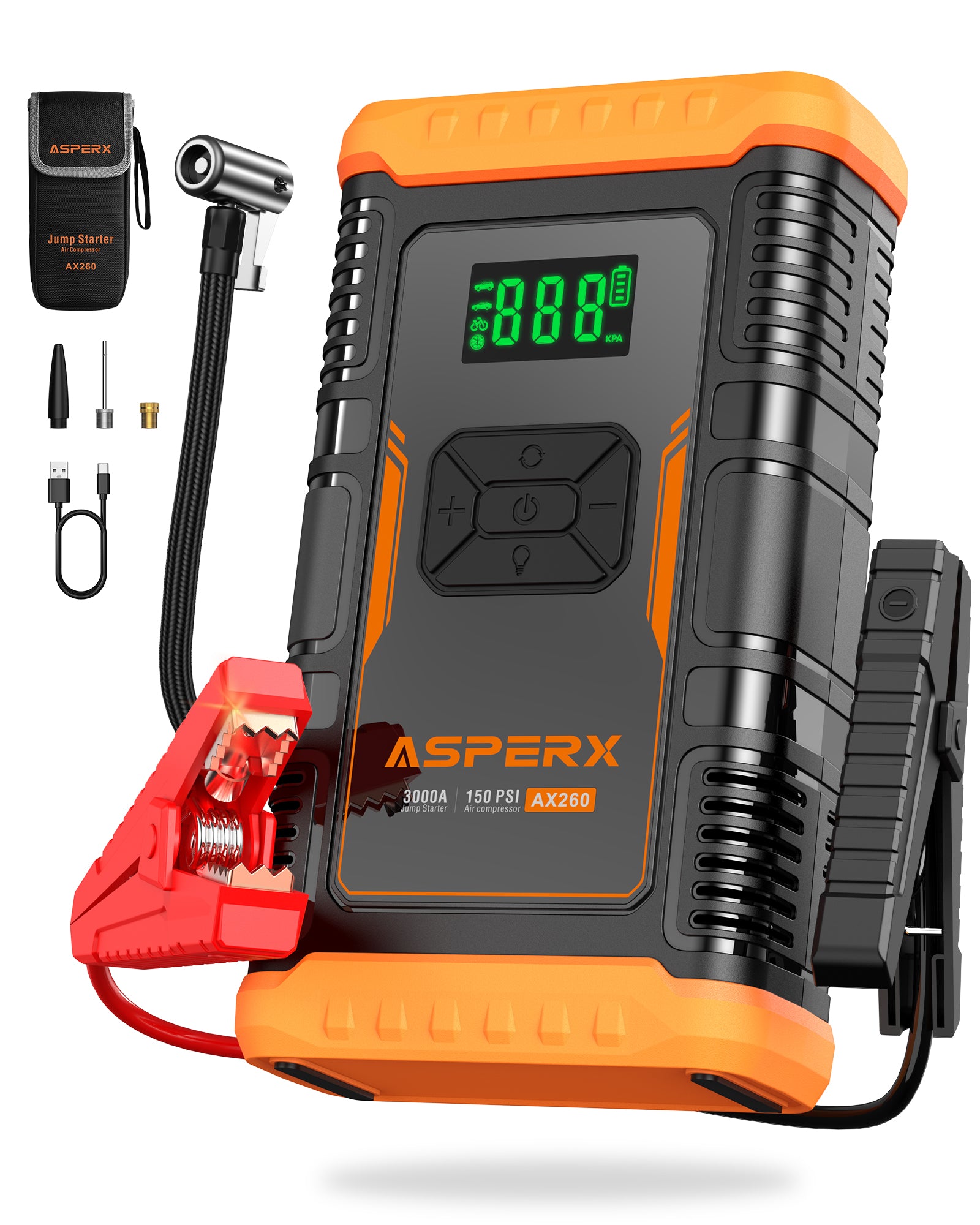 3000A Jump Starter with 150 PSI Air Compressor – ASPERX