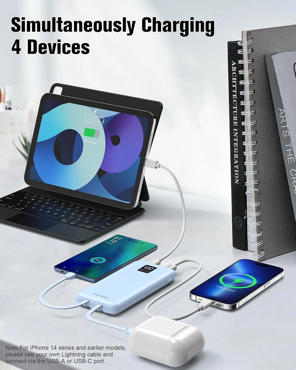 ASPERX 2-Pack Power Bank Portable Charger Fast Charging 10000mAh