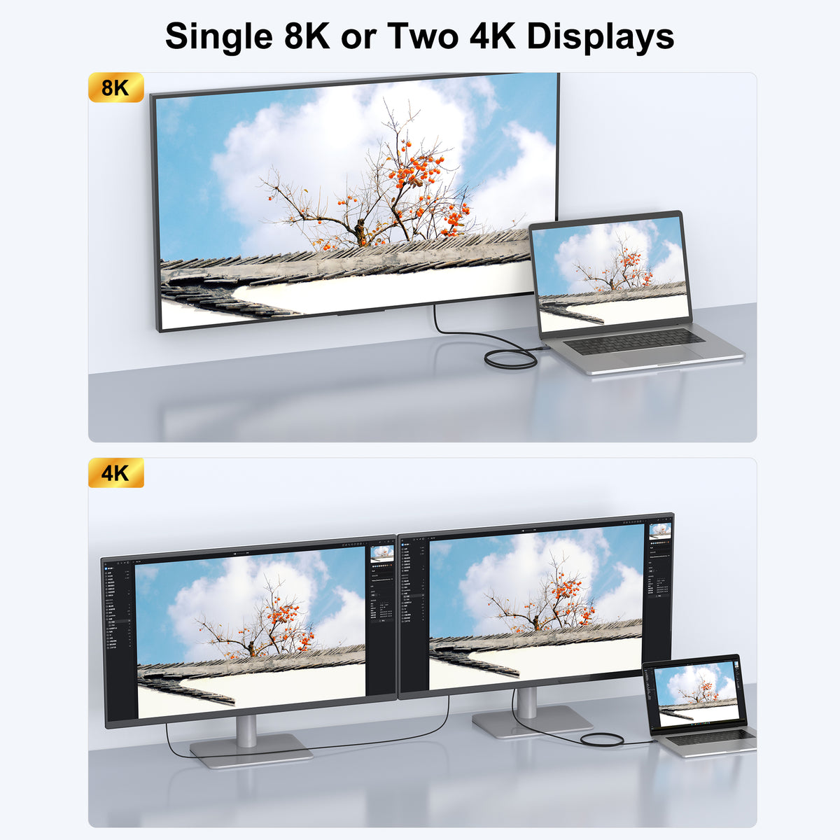 Single 8K or Two 4K Displays