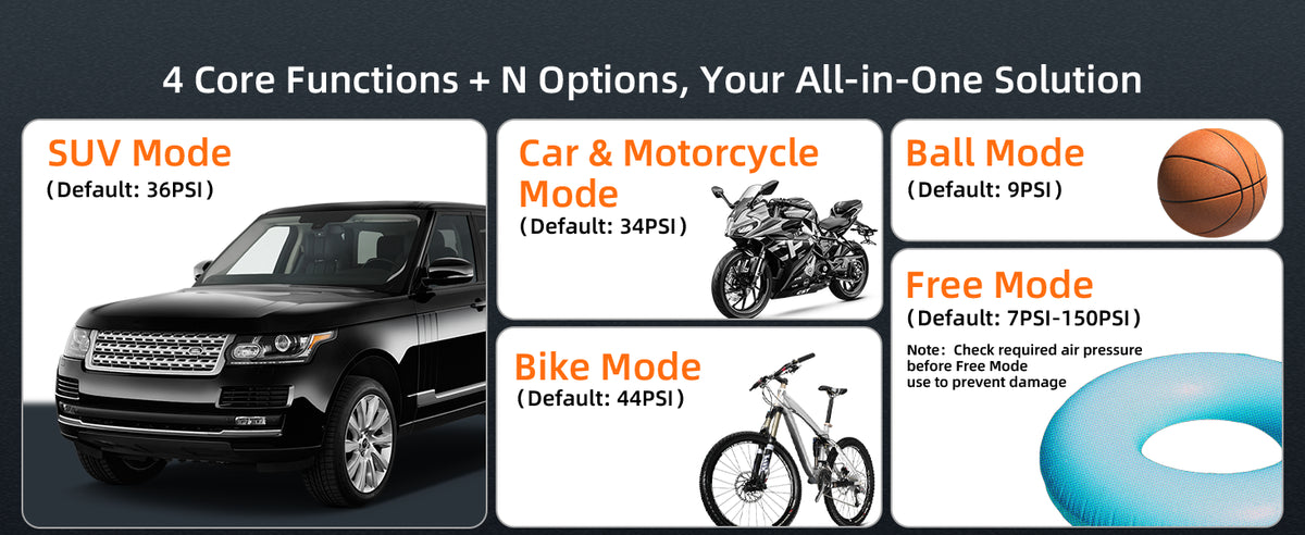 air comperation for suv mode ball bike mode
