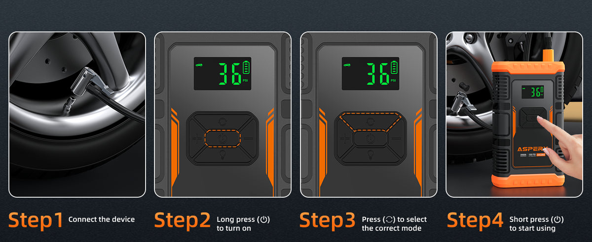 jump starter using steps