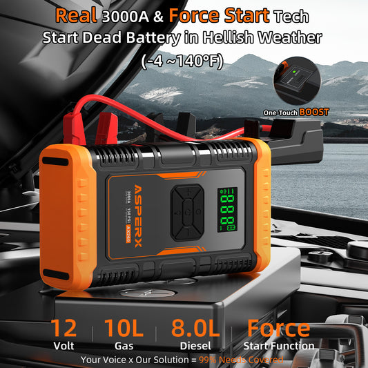 ASPERX Jump Starter with Air Compressor 3000A