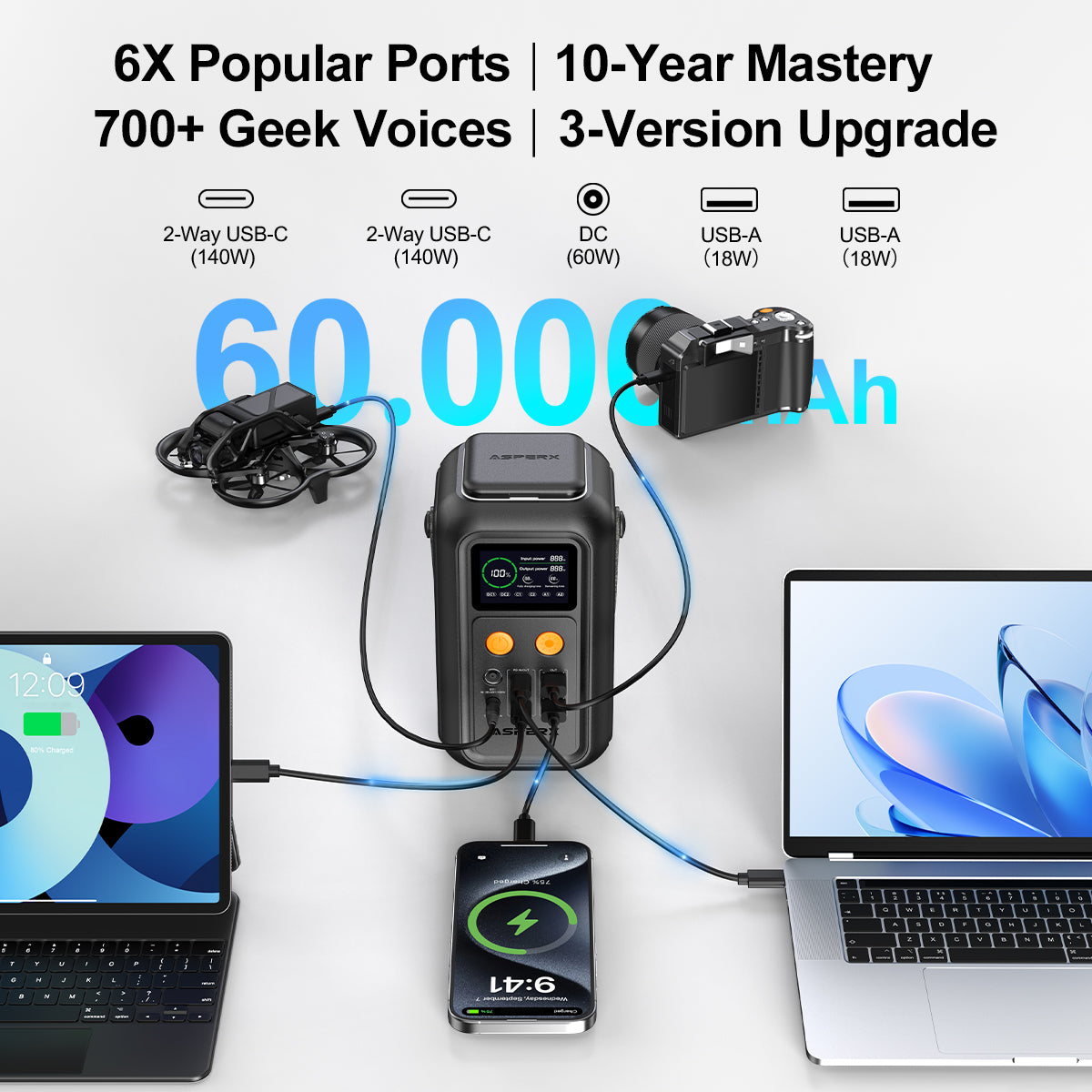 ASPERX Portable Power Station 60000mAh