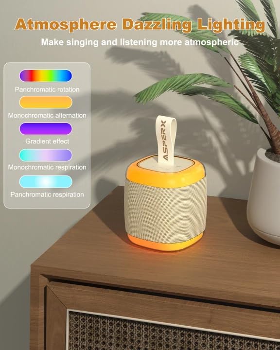 Mini Karaoke Speaker with 2 Wireless Microphones,Voice Effects,Led Lights, Portable Singing Machine for Ages 3,4,5,6,7,8,9,10,11,12+ Years Old Girl Birthday Gift, Kids Karaoke Machine (Black)