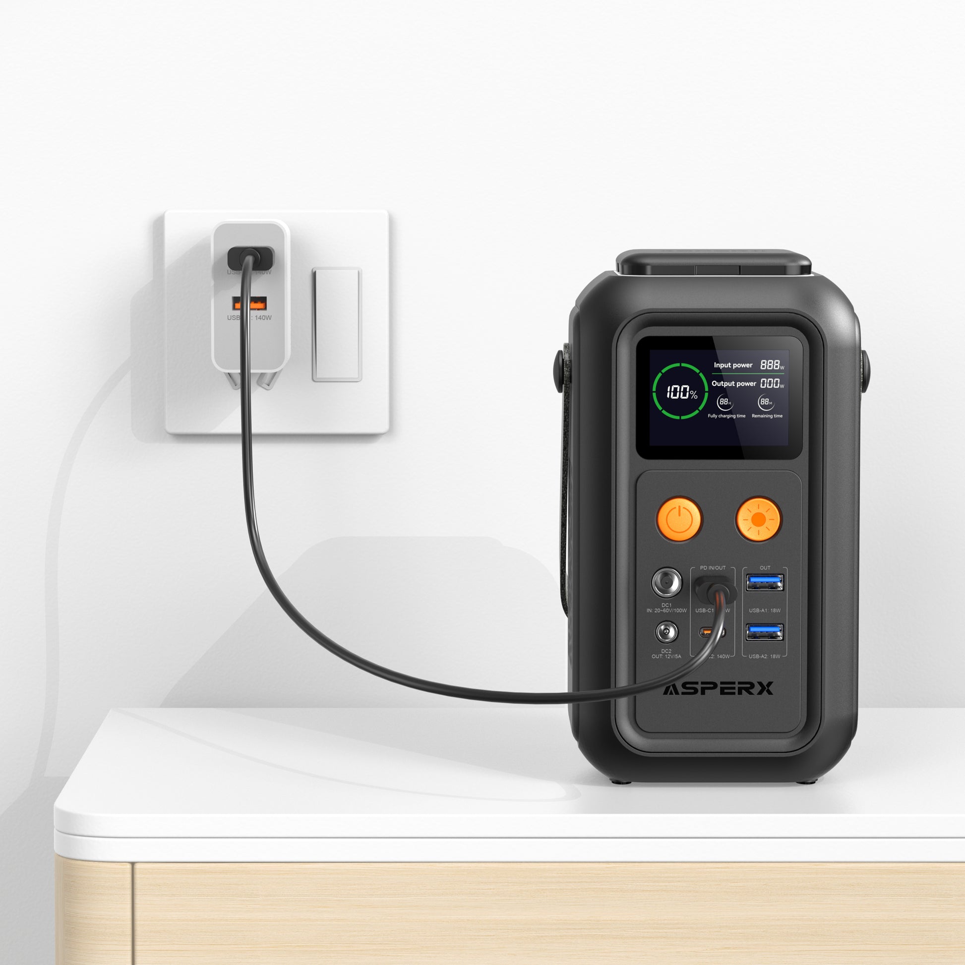 ASPERX Tragbare Ladestation 60.000 mAh