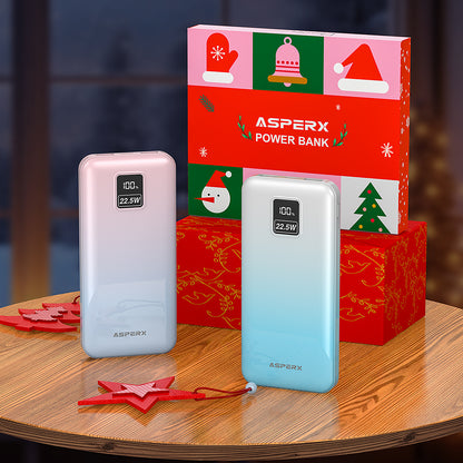 AsperX 22.5W Fast Charging Power Bank, 2 pack 10000mAh Portable Charger with Digital Display, Battery Pack for Smartphone, Tablet, Perfect Gifts