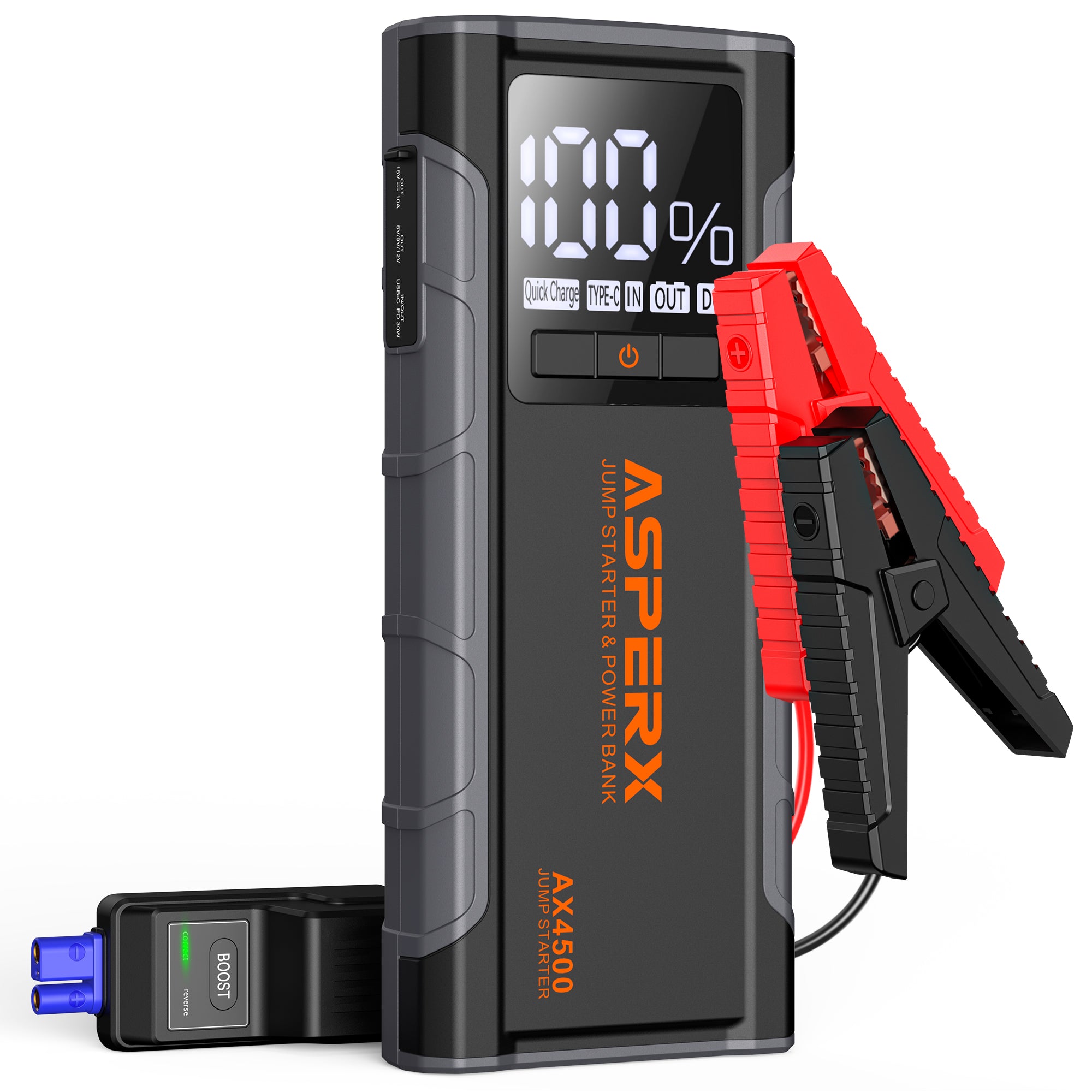 AX4500 Starthilfe -4500A, LCD-Display, für alle Benziner/10,0 l Diesel