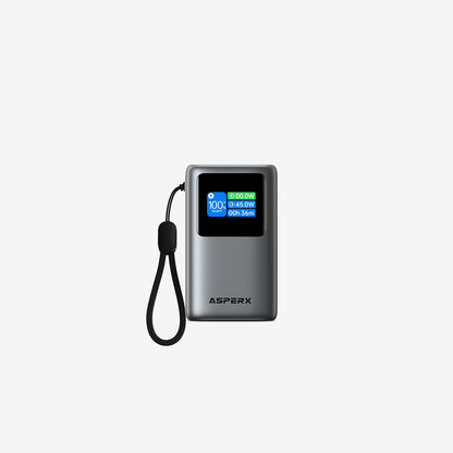 45W Portable Charger 10000mAh with Built-in Retractable USB-C Cable & TFT Display