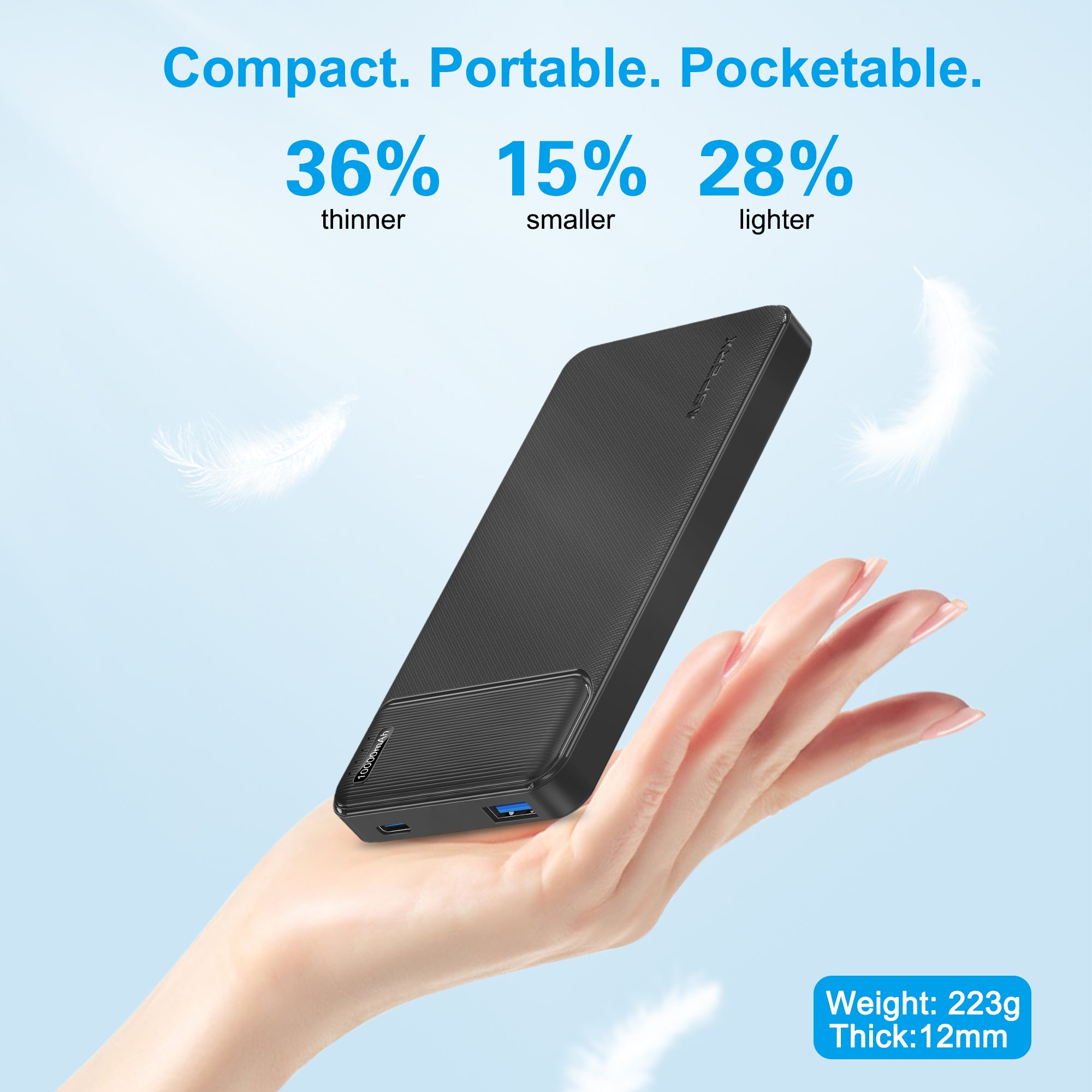AX 10.000 mAh Powerbank – 22,5 W Schnellladung, reisebereit