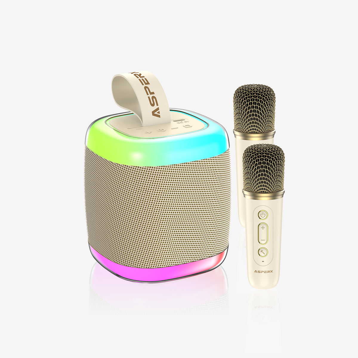 Mini Karaoke Speaker with 2 Wireless Microphones,Voice Effects,Led Lights, Portable Singing Machine for Ages 3,4,5,6,7,8,9,10,11,12+ Years Old Girl Birthday Gift, Kids Karaoke Machine (Black)