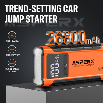 AX4500 Starthilfe -4500A, LCD-Display, für alle Benziner/10,0 l Diesel