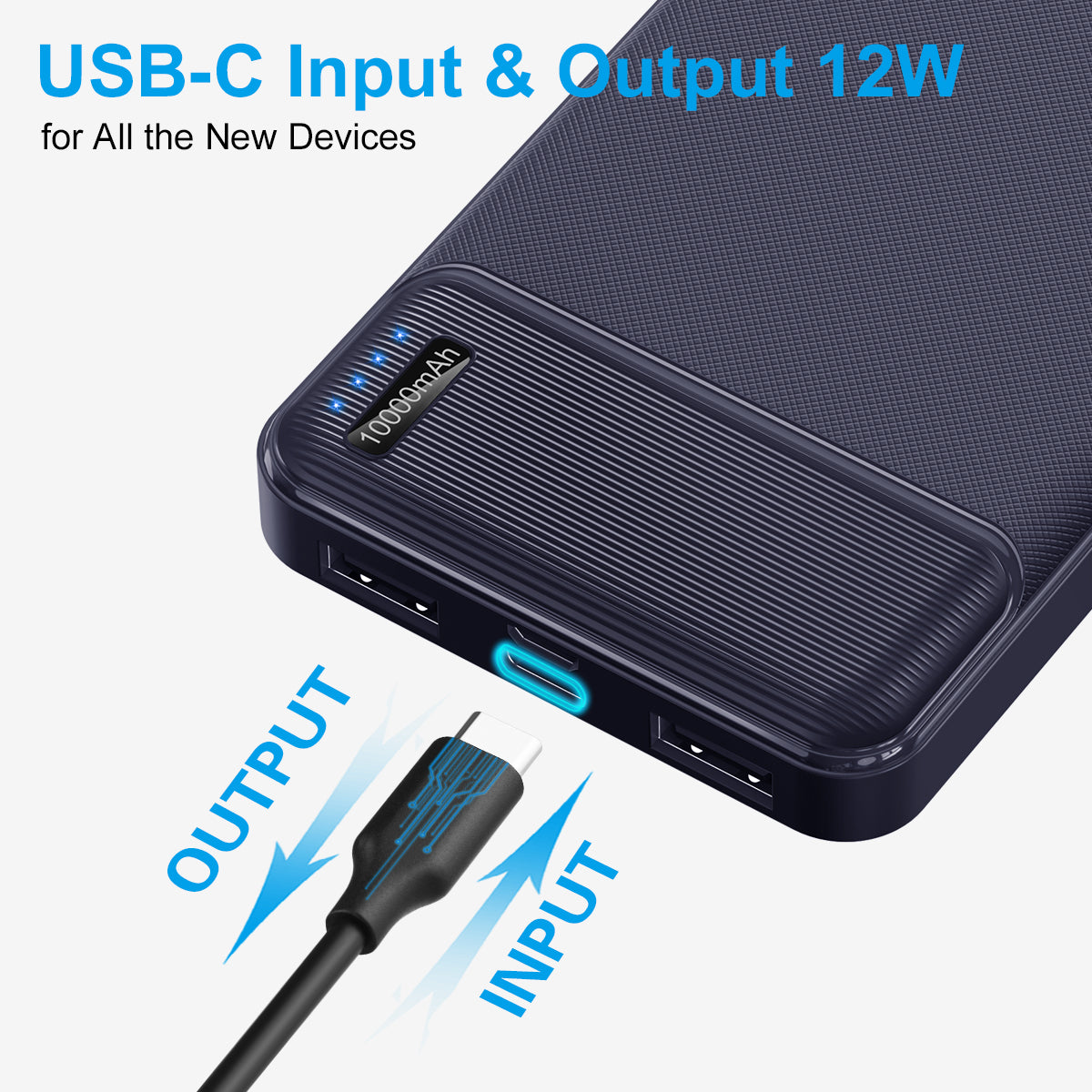 AsperX 2-Pack 10000mAh USB C Output Portable Charger Power Bank