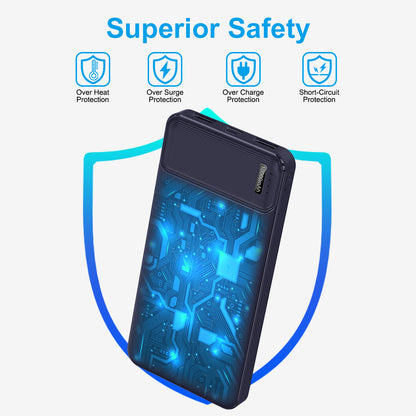 AsperX 2er-Pack 10000mAh USB-C-Ausgang Tragbares Ladegerät Powerbank