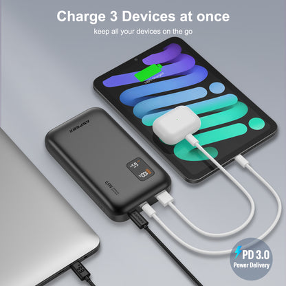 AX 20.000 mAh Laptop-Powerbank – 65 W USB-C PD, Digitalanzeige