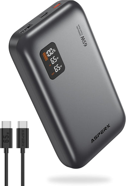 AX 20.000 mAh Laptop-Powerbank – 65 W USB-C PD, Digitalanzeige