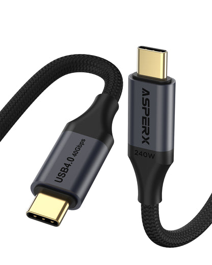 ASPERX USB 4 for Thunderbolt 4 Cable 4Ft, PD3.1 240W, 40Gbps Data Sync
