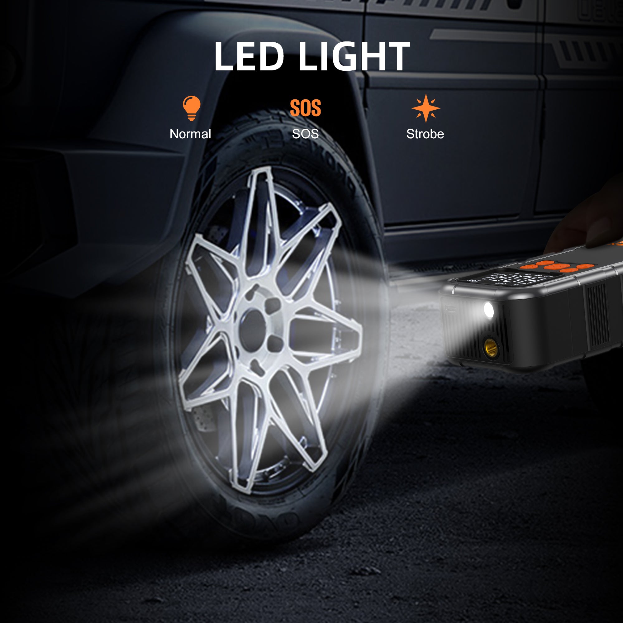 AX Akku-Reifenfüller -150PSI, 3× schneller, Digitalanzeige &amp; LED