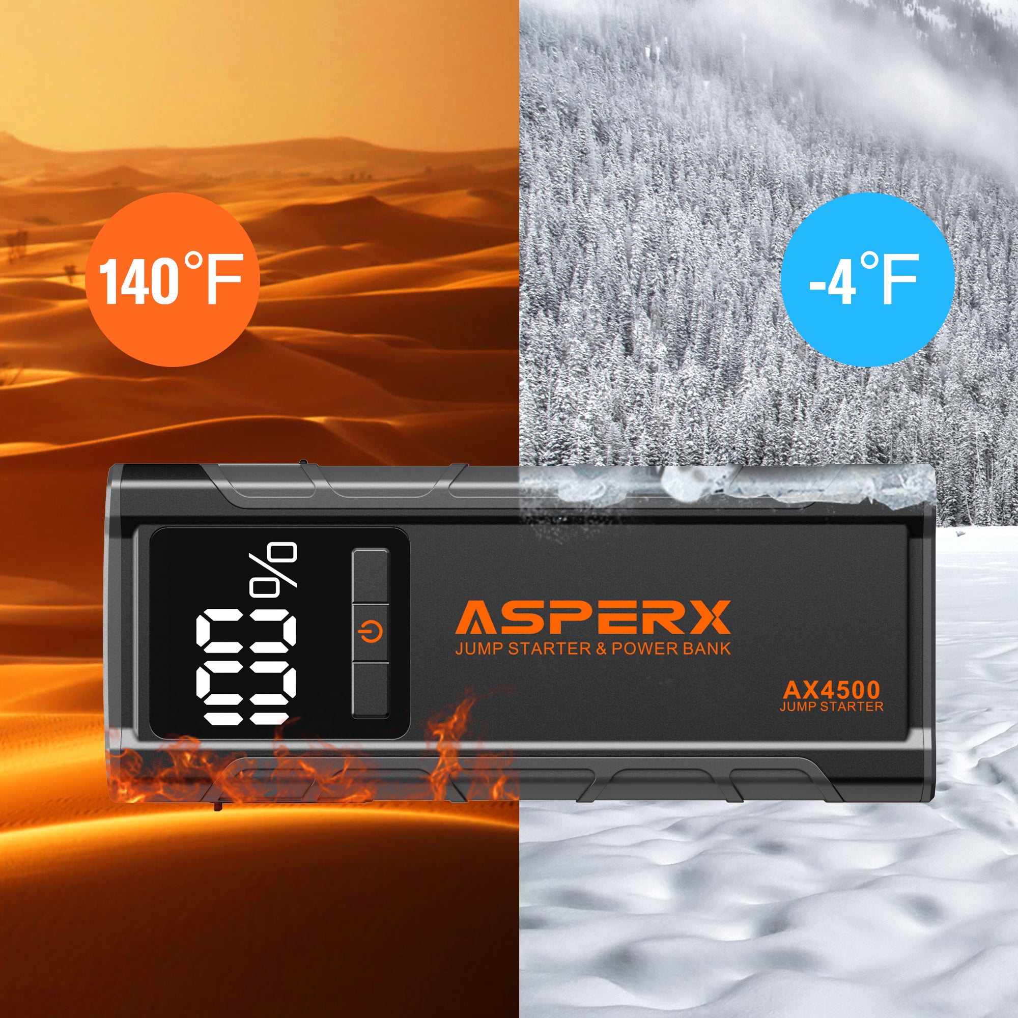 AX4500 Starthilfe -4500A, LCD-Display, für alle Benziner/10,0 l Diesel