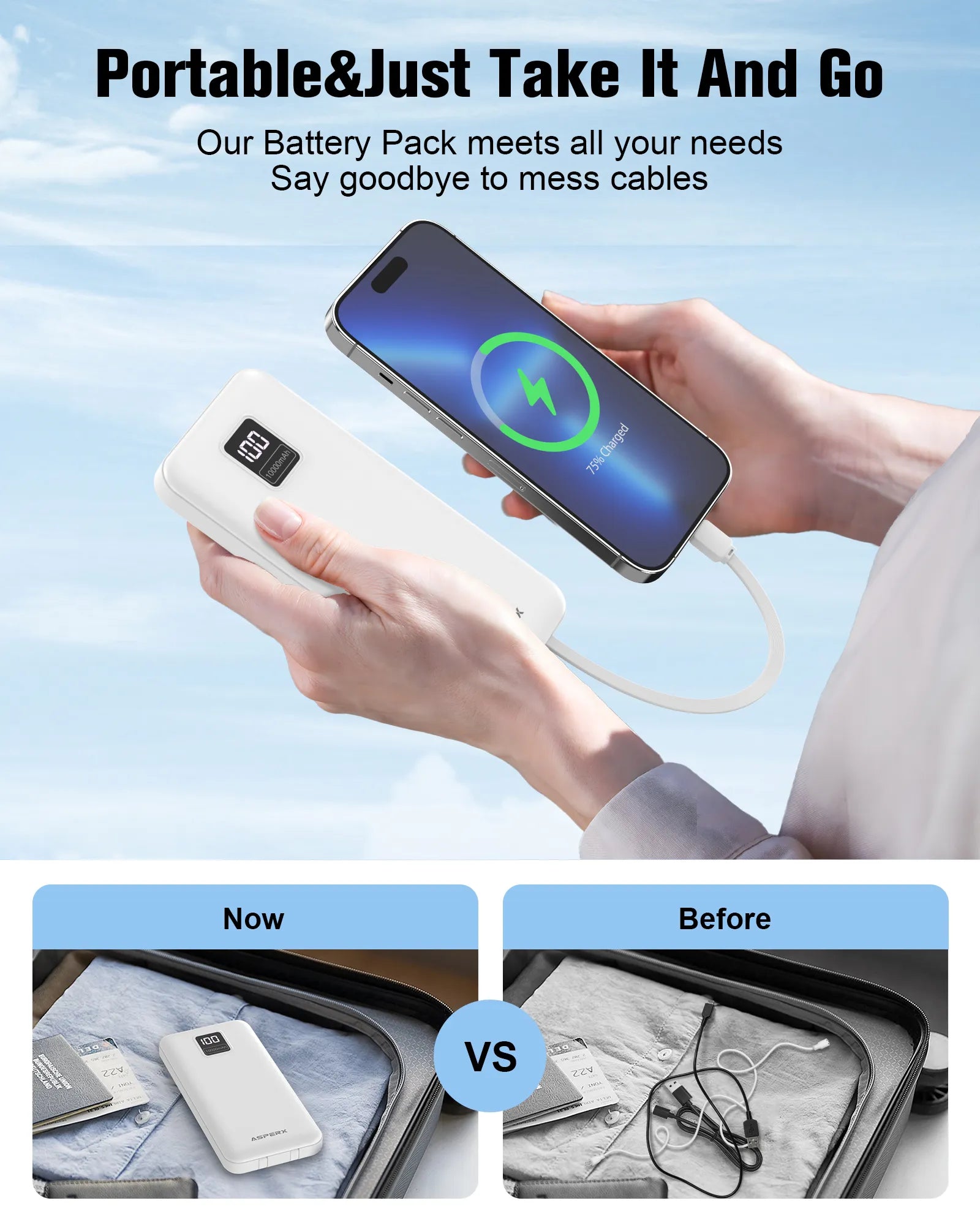 🎁 ASPERX 2-Pack Power Bank Portable Charger Fast Charging 10000mAh (100% off)