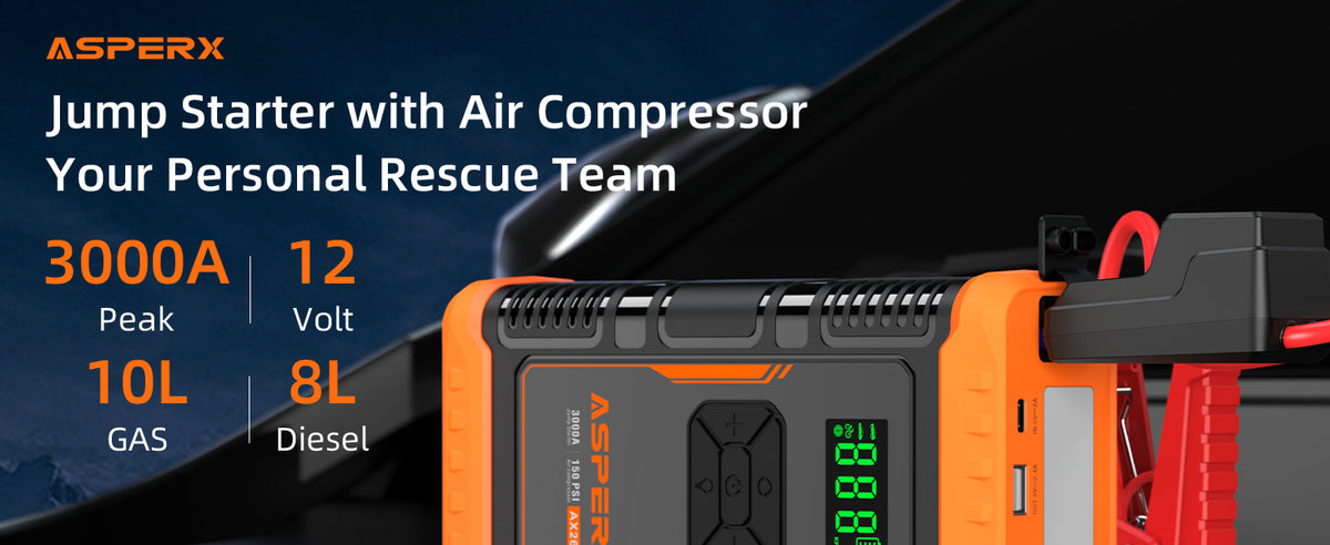 Jump Starter with Air Compressor
Your Personal Rescue Team