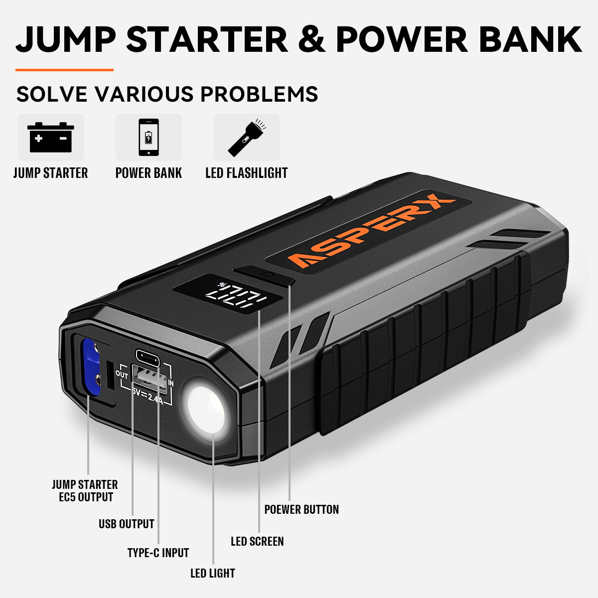 ASPERX Jump Starter 2000A