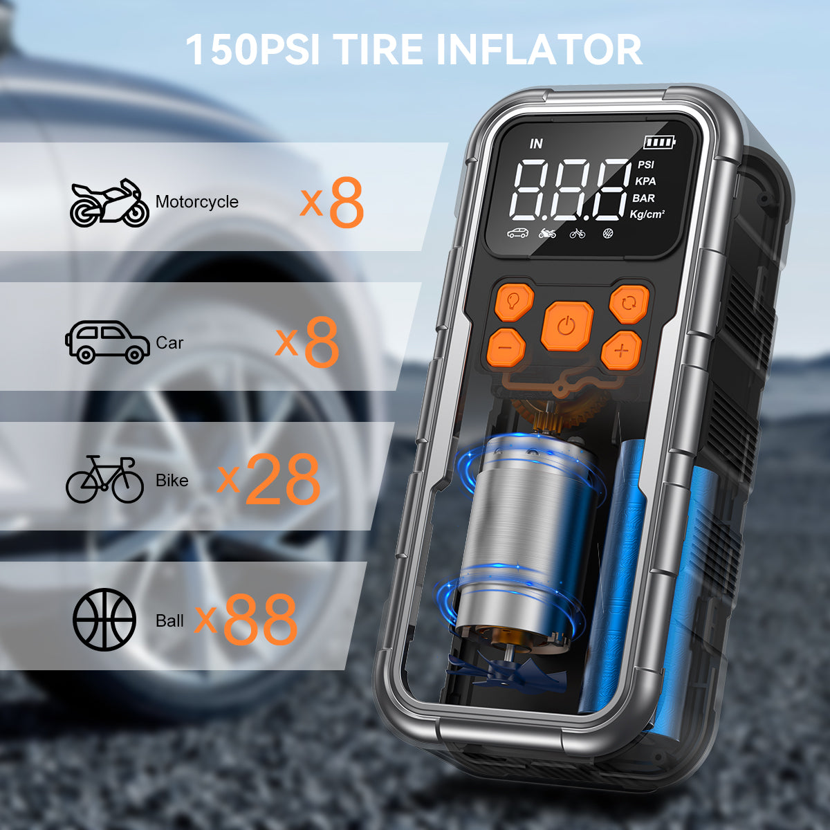 ASPERX Tire Inflator Air Compressor 150PSI